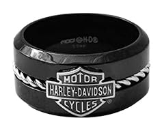 Harley-Davidson Men's Wire B&S Band Ring, Black Stainless for sale  Delivered anywhere in USA 