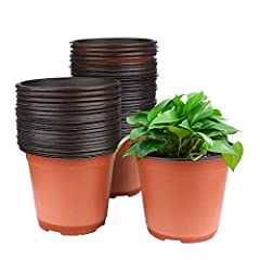 KINGLAKE 50Pcs Plastic Plant Pots 15 cm Nursery Seedlings for sale  Delivered anywhere in UK