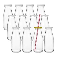 Kingrol 12 Pack Glass Milk Bottles,11 oz Vintage Drinking for sale  Delivered anywhere in Canada