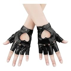 Black fingerless leather for sale  Delivered anywhere in UK