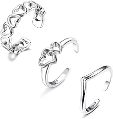 LOLIAS 3 Pcs 925 Sterling Silver Open Toe Rings for for sale  Delivered anywhere in UK