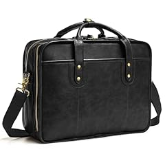 Leather briefcase men for sale  Delivered anywhere in USA 