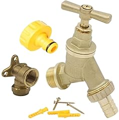Water Bibcock Tap 1/2 inch BSP with Brass Wall Plate for sale  Delivered anywhere in UK