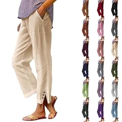 Women linen trousers for sale  Delivered anywhere in UK