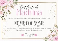 Certificato madrina battesimo. usato  Spedito ovunque in Italia 