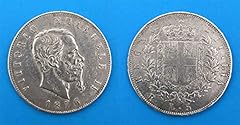 LaVecchiaScatola 1876 Regno d'Italia 5 Lire Vittorio Emanuele II - Moneta Argento 900 usato  Spedito ovunque in Italia 