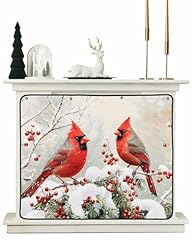 Christmas cardinal fireplace for sale  Delivered anywhere in USA 