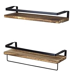Peter's Goods Rustic Brown with Black Floating Shelves for sale  Delivered anywhere in UK
