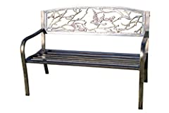 Metal Garden Bench with Cast Iron 'Birds Design' Back for sale  Delivered anywhere in Ireland