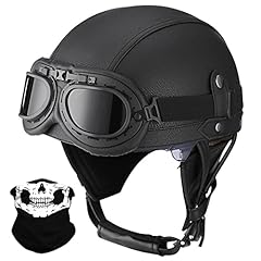 Leather half helmet for sale  Delivered anywhere in Ireland