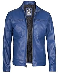 Mens blue leather for sale  Delivered anywhere in USA 