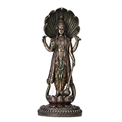 Veronese Design 12.5 Inch Hindu God Shesha Vishnu Antique Bronze Finish Hand Painted Figurine Statue for sale  Delivered anywhere in Canada
