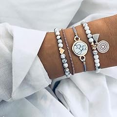 Simsly Boho couches Bracelets en marbre Lot de 4 bracelets, occasion d'occasion  Livré partout en France
