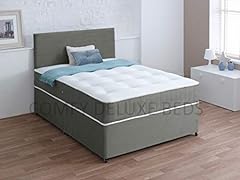 LUXURY SUEDE DIVAN 3FT SINGLE BED SET WITH MATTRESS for sale  Delivered anywhere in UK