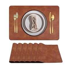 Placemats set leather for sale  Delivered anywhere in UK