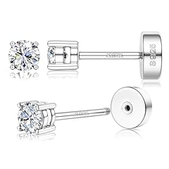Silver moissanite stud for sale  Delivered anywhere in USA 