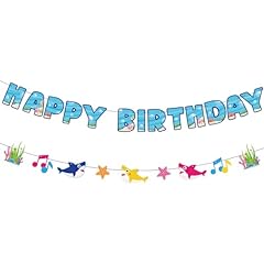 Shark birthday banner for sale  Delivered anywhere in USA 
