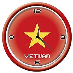 Tipolitografia Ghisleri Orologio Vietnam da Parete con Bandiera Diametro di 28 cm usato  Spedito ovunque in Italia 