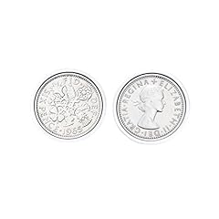 Polished sixpence cufflinks for sale  Delivered anywhere in UK