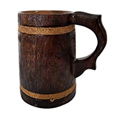 Handmade Rustic Wooden Beer Mug Tankard Natural Wood for sale  Delivered anywhere in Canada