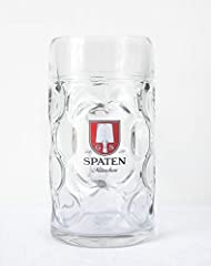 Chope à bière en verre avec logo Spaten 1 litre d'occasion  Livré partout en France