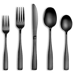 Pcs black silverware for sale  Delivered anywhere in USA 