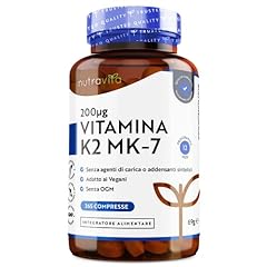 Vitamina K2 MK-7 200mcg – Fornitura di 365 Micro Compresse Vegane per un Anno – Vitamina K2 Premium in Forma MK 7 Biodisponibile (Menachinone-7) – 200mcg per Compressa - Nutravita usato  Spedito ovunque in Italia 