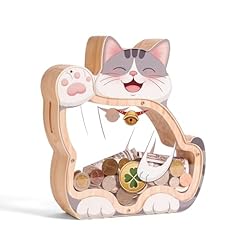 Wooden cat piggy for sale  Delivered anywhere in USA 