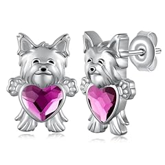 Yorkie earrings sterling for sale  Delivered anywhere in USA 