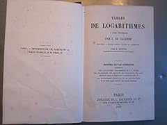 Tables logarithmes décimales d'occasion  Livré partout en France