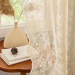Beige lace curtains for sale  Delivered anywhere in USA 