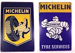 OPO 10 - Lot de 2 plaques en métal Michelin, Pneu et, occasion d'occasion  Livré partout en France