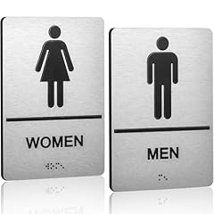 Bathroom signs brushed for sale  Delivered anywhere in USA 