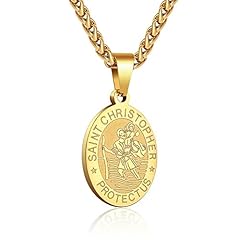 Gold saint christopher for sale  Delivered anywhere in USA 