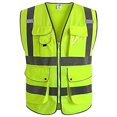 JKSafety 9 Pockets Class 2 High Visibility Zipper Front for sale  Delivered anywhere in USA 