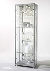 HOME Double Glass Display Cabinet 4 Glass Shelves Fully, used for sale  Delivered anywhere in UK