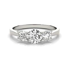 Used, 14k White Gold Lab-Grown Diamond 3 Stone Wedding Engagement for sale  Delivered anywhere in USA 