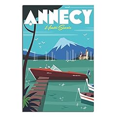 Annecy motoscafo poster usato  Spedito ovunque in Italia 