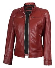 Fjackets red leather for sale  Delivered anywhere in USA 