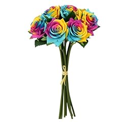 Artificial rainbow rose for sale  Delivered anywhere in UK