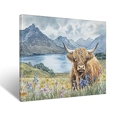 Highland cow canvas for sale  Delivered anywhere in USA 