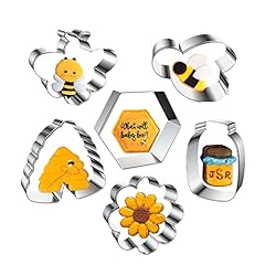 6 PCS Bee Cookie Cutters, Bee, Beehive,Honey Jar, Flower, for sale  Delivered anywhere in USA 