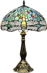 Usato, Tiffany, lampada W12H18 pollici, verde marino, vetro usato  Spedito ovunque in Italia 