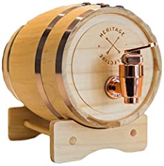 Belissy Barilotto di Vino in Legno di Rovere di Legno d'Epoca per la Porta del Rum del Whisky della Birra 1.5L 