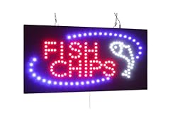 Fish chips sign for sale  Delivered anywhere in UK