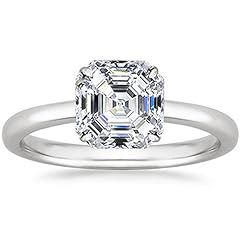 14K White Gold 1.25 Carat Lab Grown Solitaire Asscher for sale  Delivered anywhere in USA 