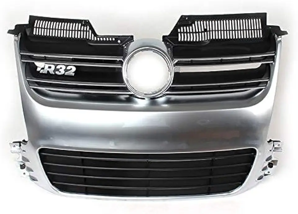 Grille Zilver ABS Grille Grill R32 MK5/Fit Voor Golf 5/Fit Voor Volkswagen/Fit Voor Golf 5 Mk 5 2005 ~ 2009 R32 Bumper (Kleur: Zwart) tweedehands  