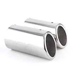 Used, TAKPART 2 Pcs Stainless Steel Exhaust Tailpipe Muffler for sale  Delivered anywhere in UK