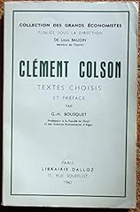 Clément colson. textes d'occasion  Livré partout en France