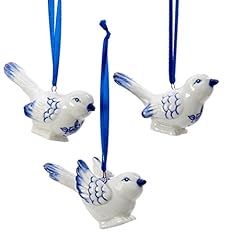 Porcelain Delft Blue Bird Ornaments (set OF 3) for sale  Delivered anywhere in Canada